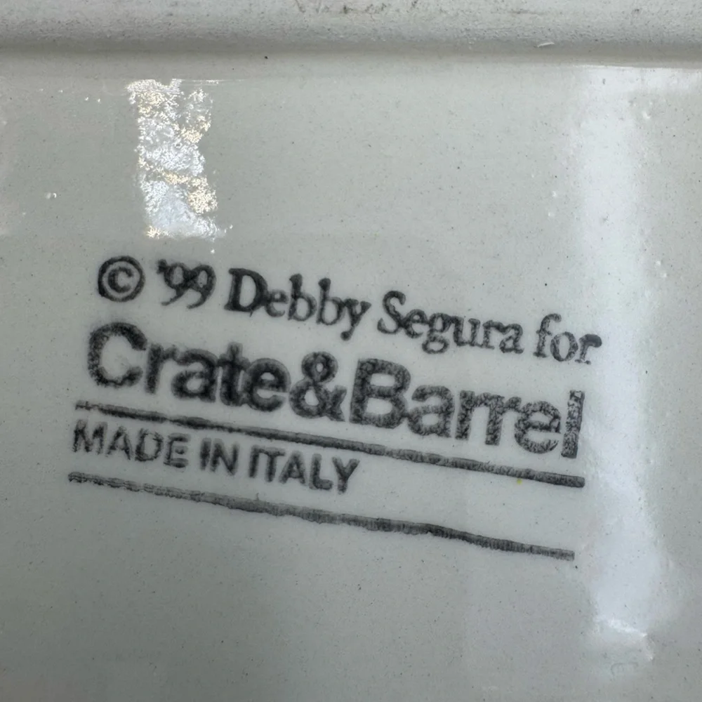 Crate & Barrel Debby Segura‎ Olive Pepper Tray Set Italy 1999 Ceramic